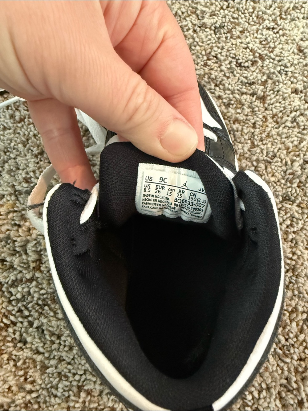 Nike Toddler Air Jordan 1 Mid Patent SE TD Black & Metallic Gold — Size 8.5C - Picture 5 of 6